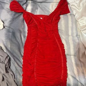 Red mini dress